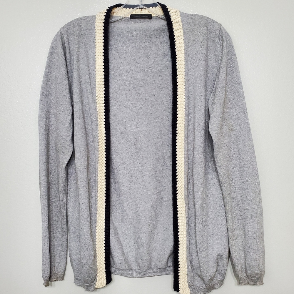 Roberto Collina Crochet Hem Open Cardigan